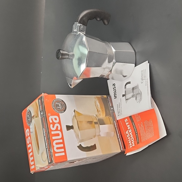 IMUSA STOVETOP ESPRESSO MAKER, 3 Shot, New in Box Moka Pot - Picture 17 of 17